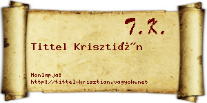 Tittel Krisztián névjegykártya