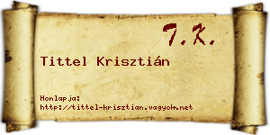 Tittel Krisztián névjegykártya